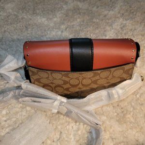 Coach Signature Pattern Leather Cross Body Bag